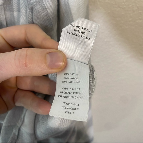 Rails Pepper Military Plaid Shirt Size XS Rayon Button Down Flannel Top - Picture 7 of 9